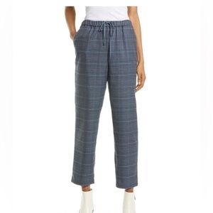 Treasure & Bond Straight Leg Pants In Plaid Heritage Navy & Black Size S NWT